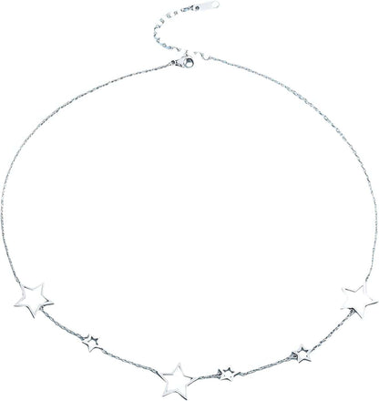 Women'S round Pendant Layered Necklace Chain Necklaces Silver / One Size
