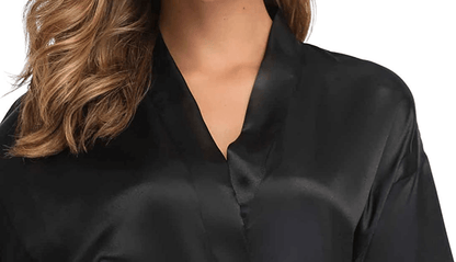 Women'S Satin Robes Short Silky Bathrobe Pure Color Bridal Party Dressing Gown for Bride Bridesmaids Apparel & Accessories > Clothing > Sleepwear & Loungewear > Robes FADTOP   