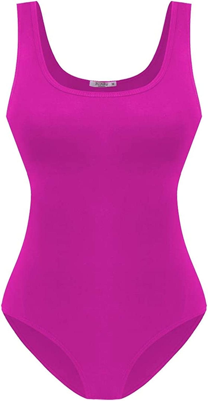 Women'S Scoop Neck Top Bodysuit Jumpsuit Burgundy / X-Small