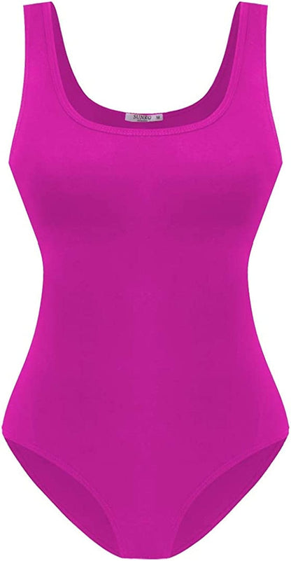 Women'S Scoop Neck Top Bodysuit Jumpsuit Burgundy / X-Small