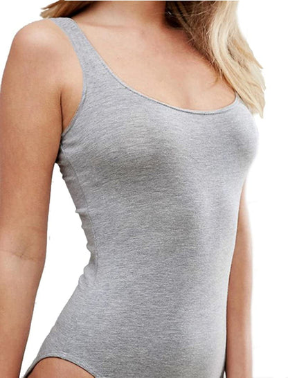 Women'S Scoop Neck Top Bodysuit Jumpsuit