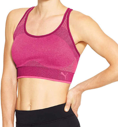 Women'S Seamless Bra Pink/White / Medium