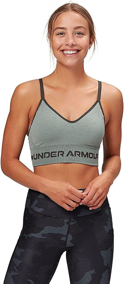 Women'S Seamless Low Impact Long Heather Bra Silica Green (348)/Baroque Green / X-Small