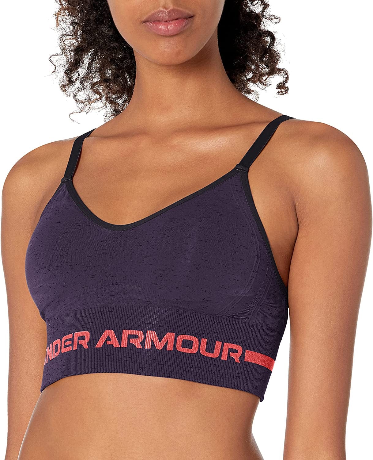 Women'S Seamless Low Impact Long Heather Bra Twilight Purple (501)/Brilliance / Large