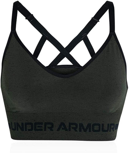 Women'S Seamless Low Impact Long Heather Bra Baroque Green (310)/Black / Large