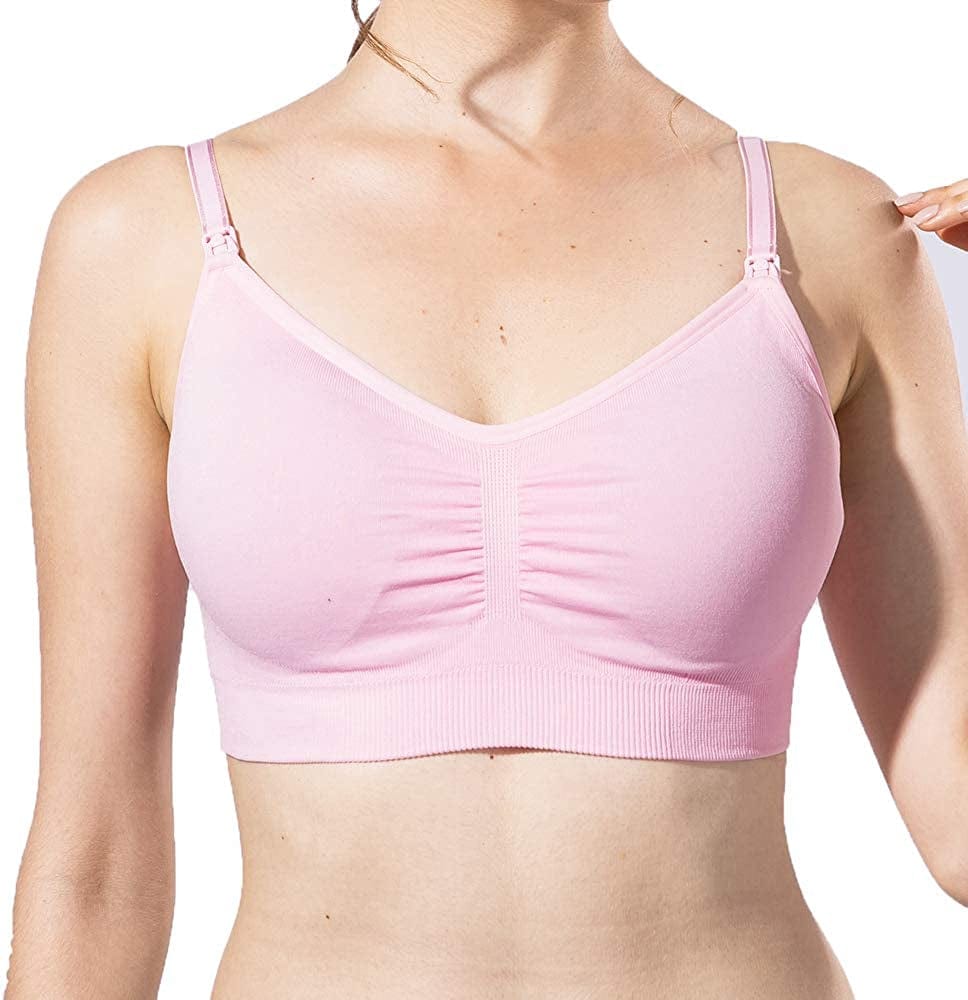 Women'S Seamless Maternity Nursing Bra Sleep Bralette with Free Bra Extenders
