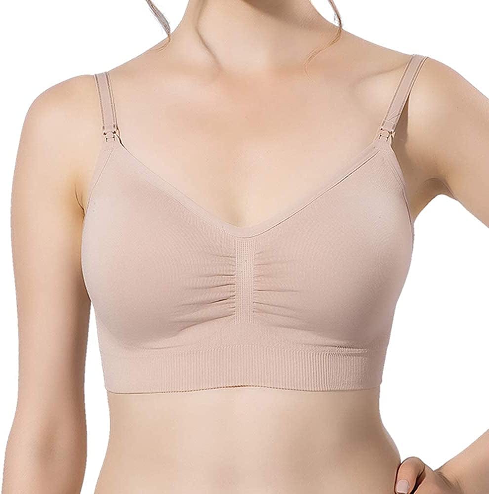 Women'S Seamless Maternity Nursing Bra Sleep Bralette with Free Bra Extenders