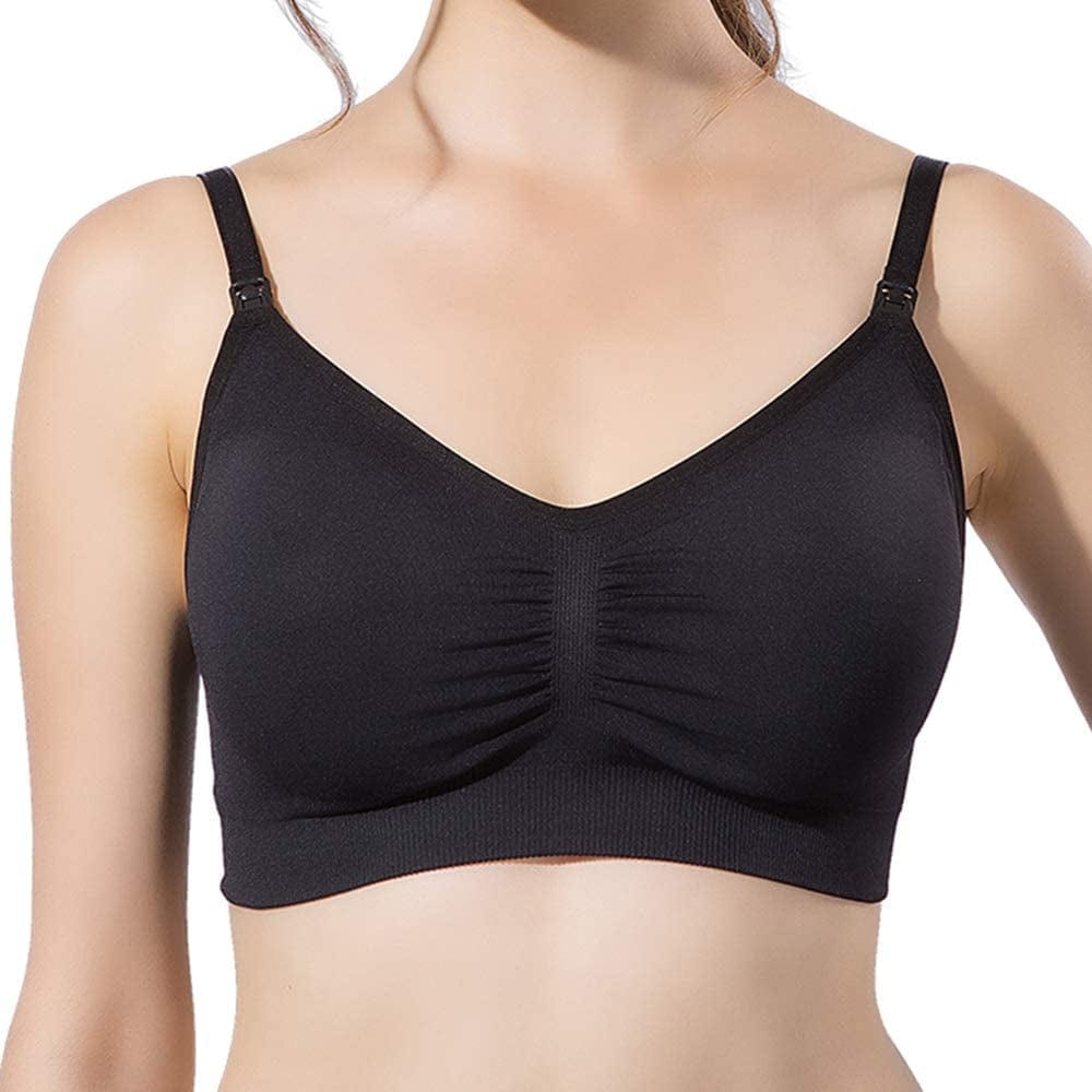 Women'S Seamless Maternity Nursing Bra Sleep Bralette with Free Bra Extenders