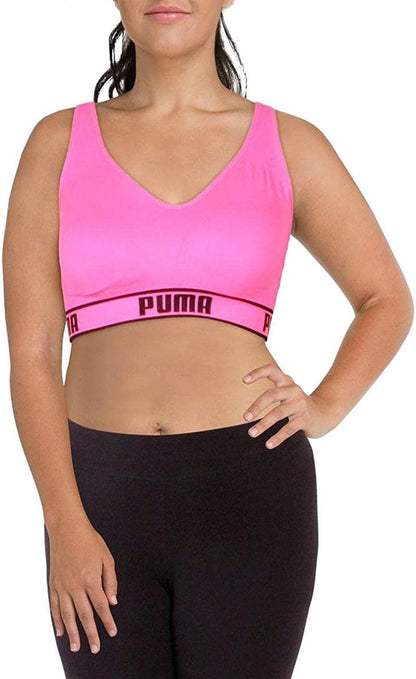 Women'S Seamless Sports Bra Pink/Black / Medium