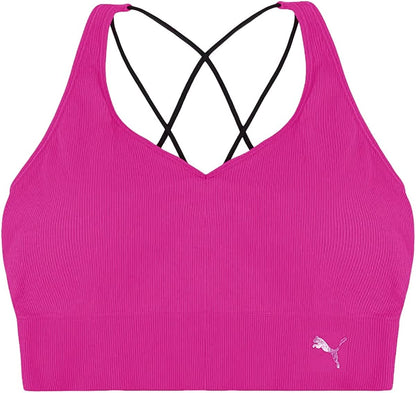 Women'S Seamless Sports Bra Dark Pink/Mirrored Logo / Medium