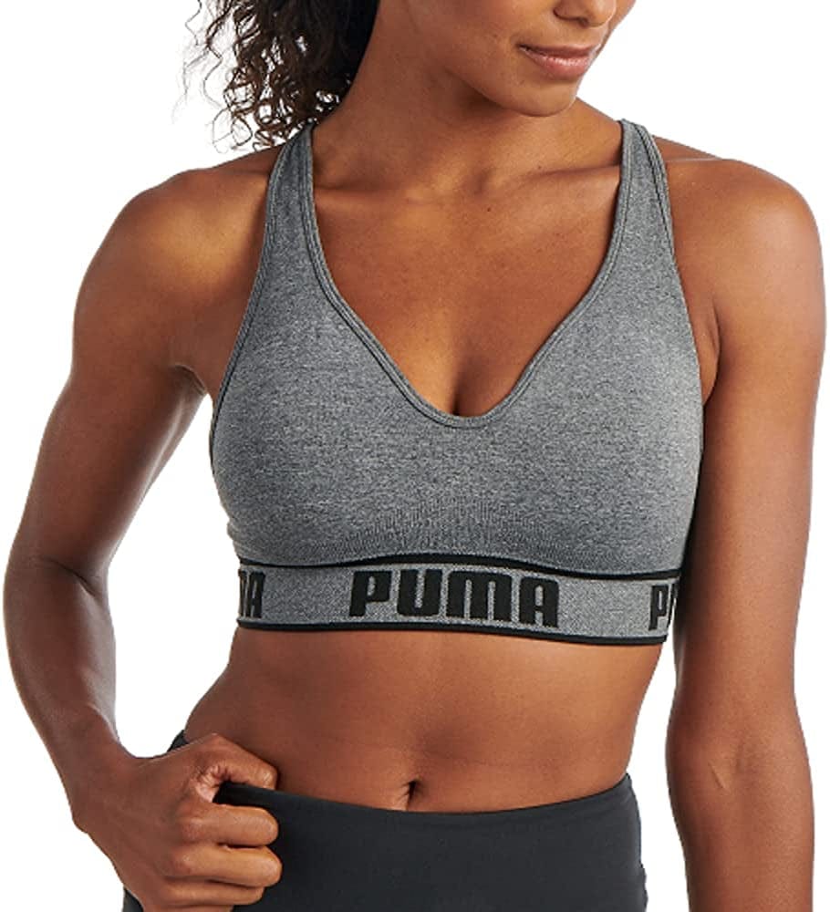Women'S Seamless Sports Bra Grey/Black / X-Large
