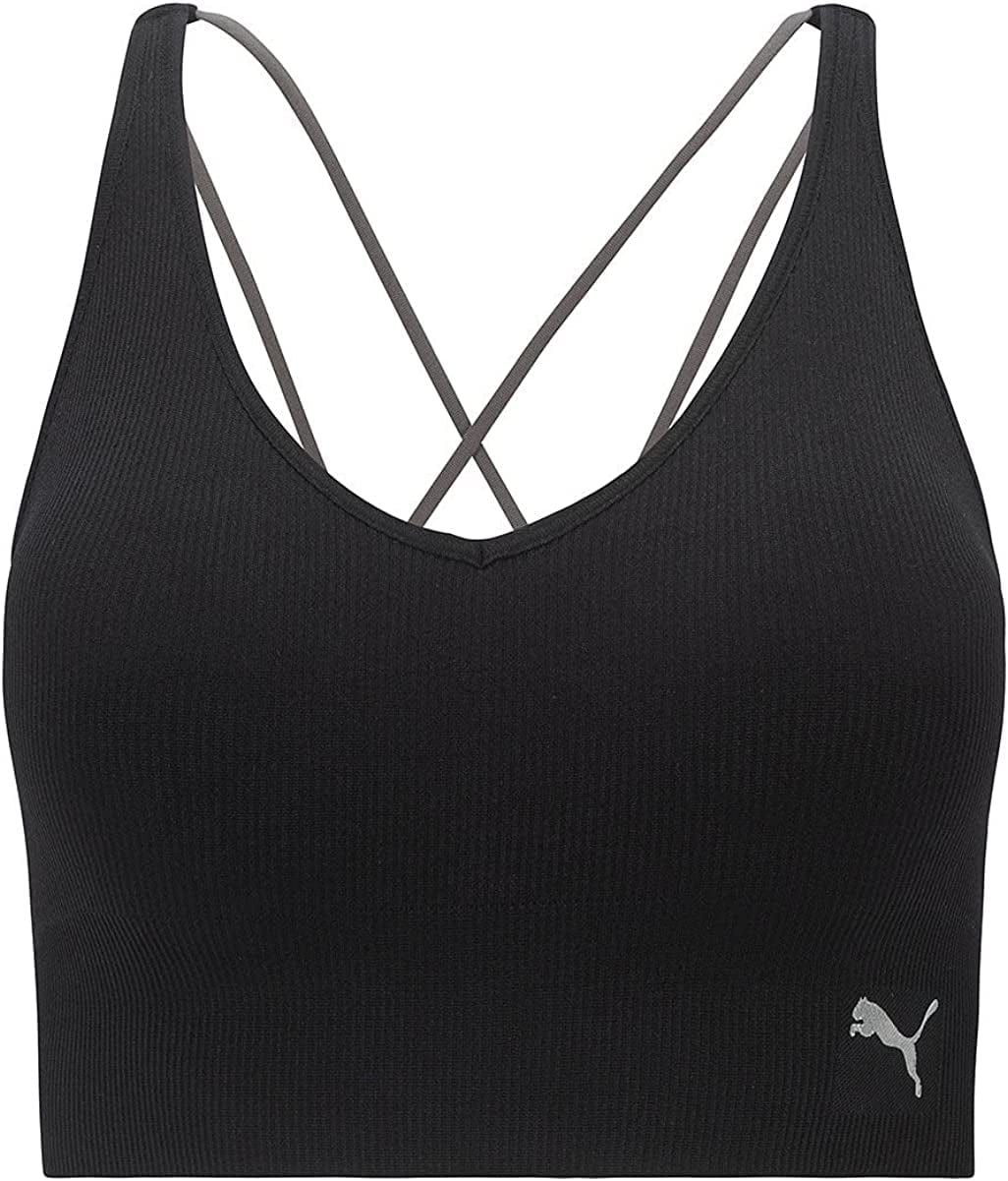 Women'S Seamless Sports Bra Black Grey/Mirrored Logo / X-Large