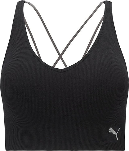 Women'S Seamless Sports Bra Black Grey/Mirrored Logo / X-Large
