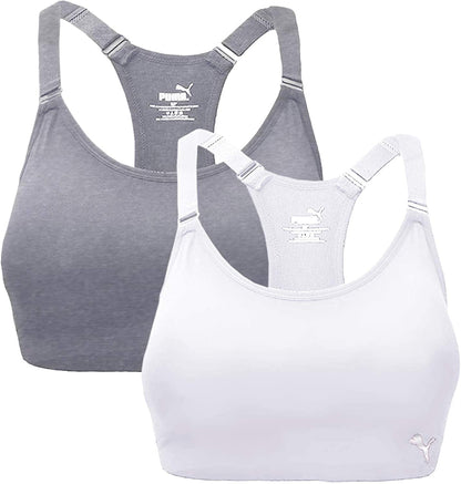 Women'S Seamless Sports Bra with Removable Cups White/Gray / Medium