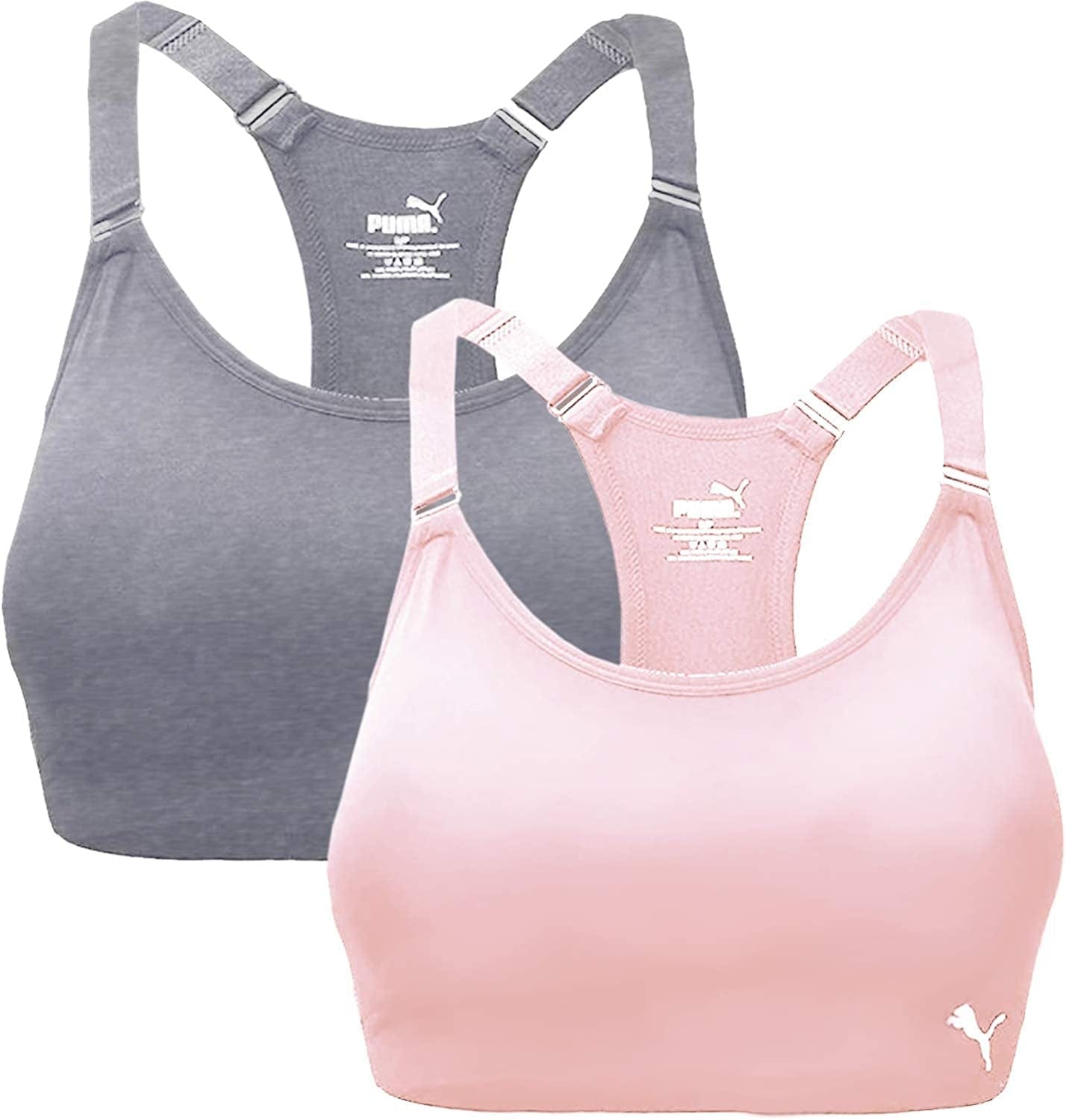 Women'S Seamless Sports Bra with Removable Cups Light Pastel Pink/Grey / Medium