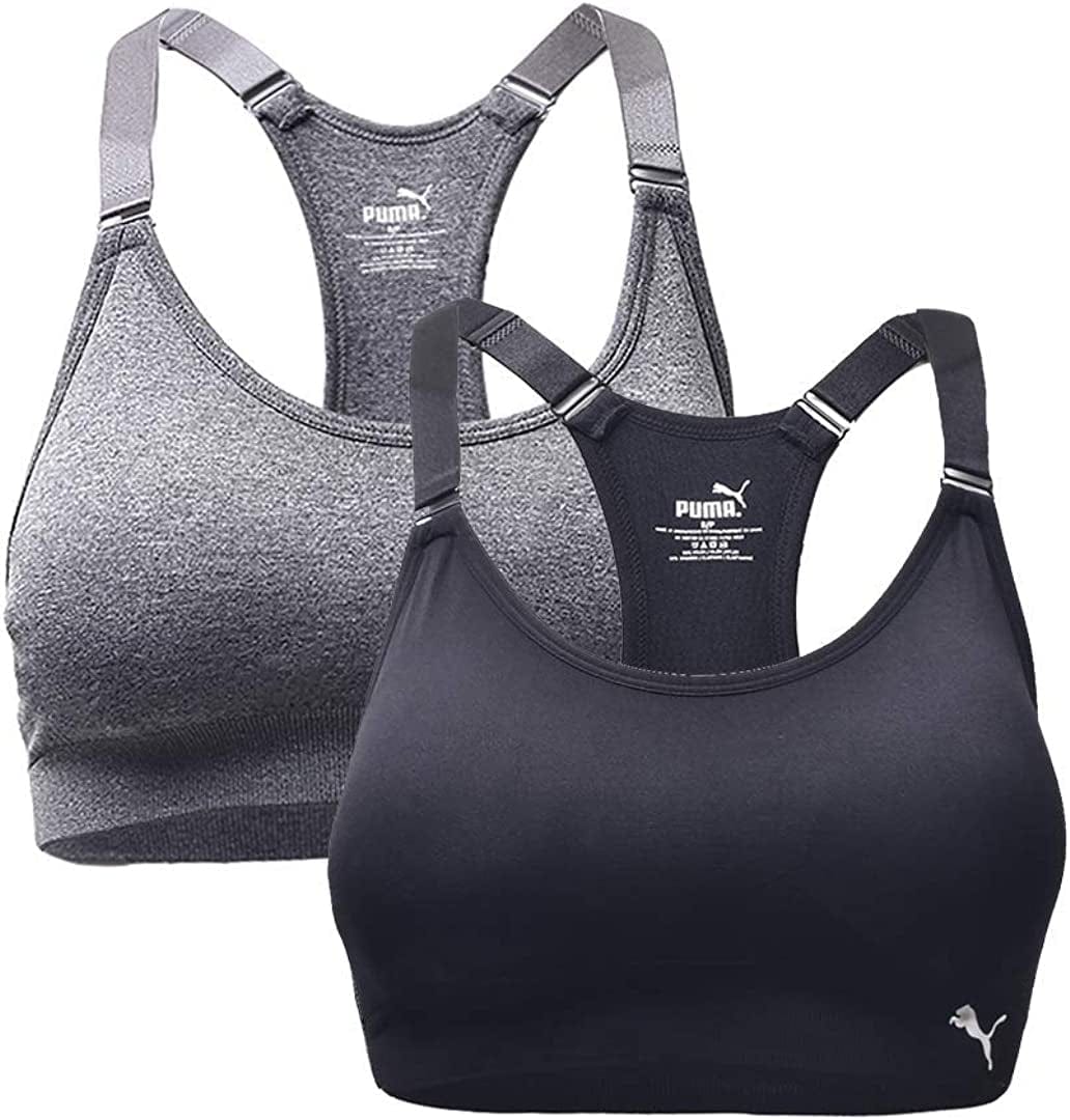 Women'S Seamless Sports Bra with Removable Cups Black/Grey / Medium