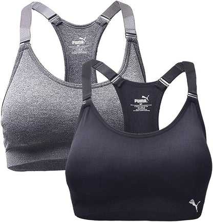 Women'S Seamless Sports Bra with Removable Cups Black/Grey / Medium