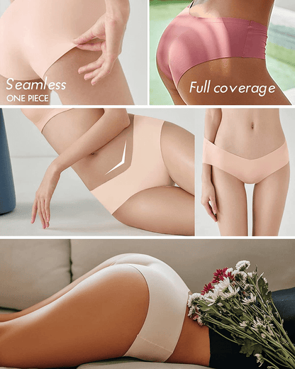 Women’S Seamless Underwear Soft Stretch Briefs Invisibles Hipster V Cut Cheeky No Show Bikini Panties 5 Pack XS-L Apparel & Accessories > Clothing > Underwear & Socks > Underwear ROSYCORAL   