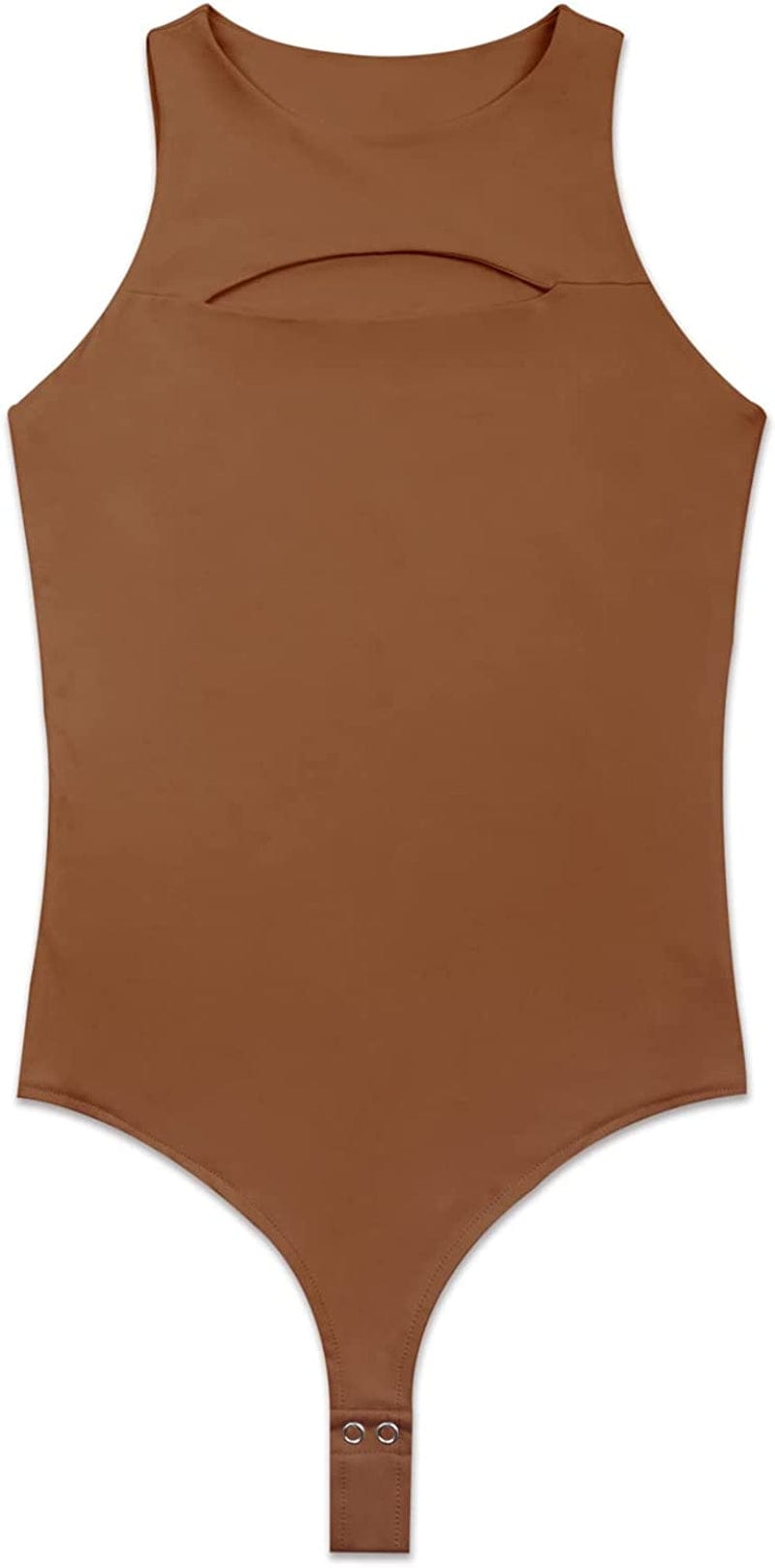 Women'S Sexy Cutout Front Sleeveless Halter Neck Tank Top Thong Bodysuit