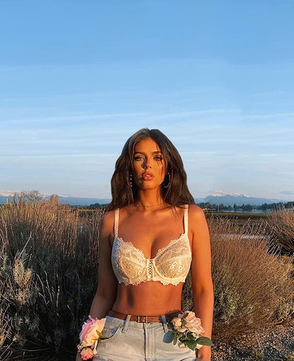 Women'S Sexy Lace Bra Non Padded Unlined Bra Full Coverage Underwire plus Size Lace Bralette Lingerie