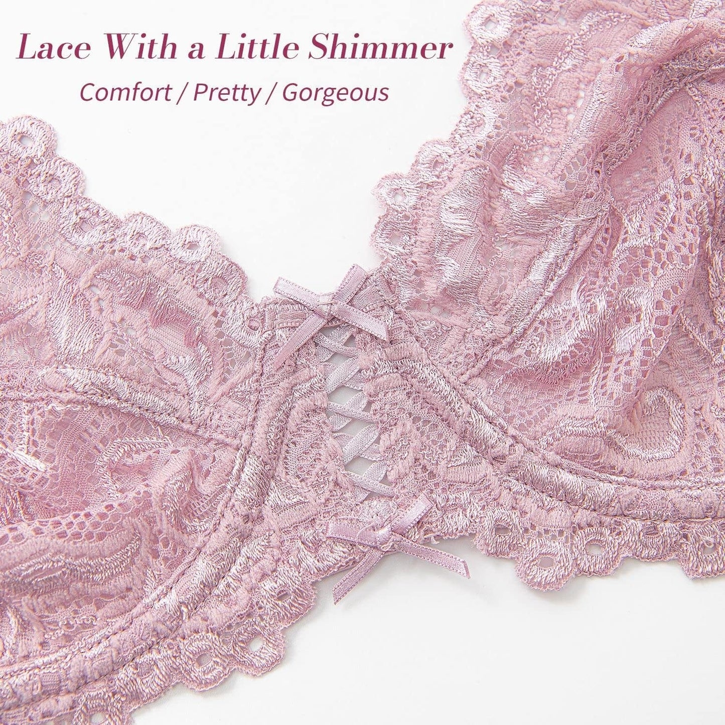 Women'S Sexy Lace Bra Non Padded Unlined Bra Full Coverage Underwire plus Size Lace Bralette Lingerie