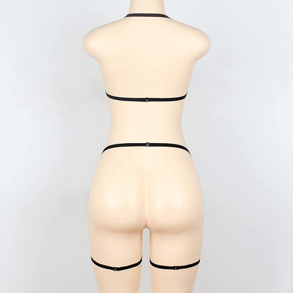 Women'S Sexy Lingerie Strappy Bralette G-String Deep V Cage Harness Bras Thongs Underwear Babydolls Letter Bikini Apparel & Accessories > Clothing > Underwear & Socks > Shapewear aneralied   