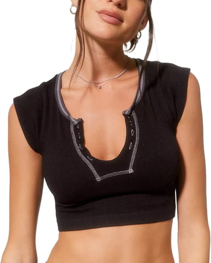 Women'S Sexy off the Shoulder Crop Top Solid Color Ruffled Short Sleeve Tube Cropped Blouse Tops C-black / Small