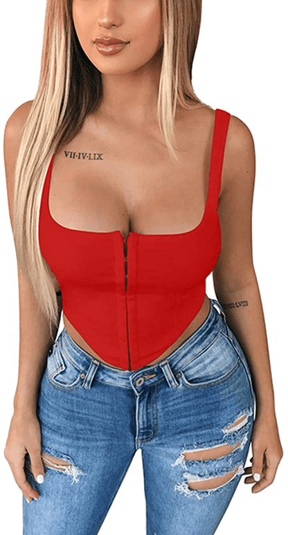 Women'S Sexy Push up Bustiers Corsets Crop Tops Strapless Slim Tank Top Bodice Y2K E-Girl Clubwear Party Outwear Apparel & Accessories > Clothing > Underwear & Socks > Lingerie REDWOON   