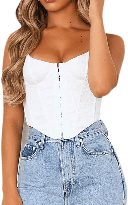Women'S Sexy Push up Bustiers Corsets Crop Tops Strapless Slim Tank Top Bodice Y2K E-Girl Clubwear Party Outwear Apparel & Accessories > Clothing > Underwear & Socks > Lingerie REDWOON   