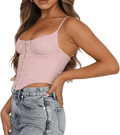 Women'S Sexy Push up Bustiers Corsets Crop Tops Strapless Slim Tank Top Bodice Y2K E-Girl Clubwear Party Outwear Apparel & Accessories > Clothing > Underwear & Socks > Lingerie REDWOON   