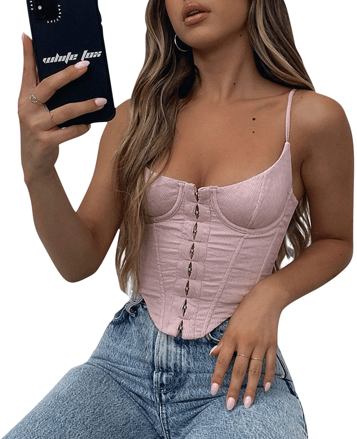 Women'S Sexy Push up Bustiers Corsets Crop Tops Strapless Slim Tank Top Bodice Y2K E-Girl Clubwear Party Outwear Apparel & Accessories > Clothing > Underwear & Socks > Lingerie REDWOON   