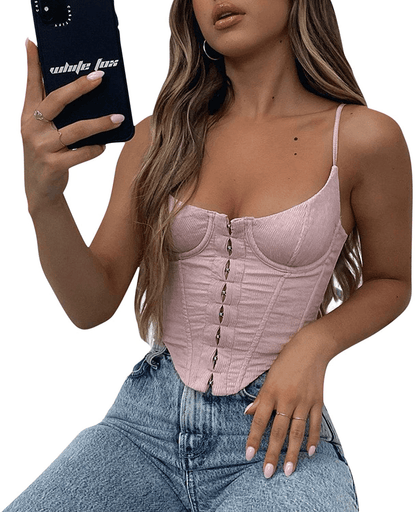 Women'S Sexy Push up Bustiers Corsets Crop Tops Strapless Slim Tank Top Bodice Y2K E-Girl Clubwear Party Outwear Apparel & Accessories > Clothing > Underwear & Socks > Lingerie REDWOON   