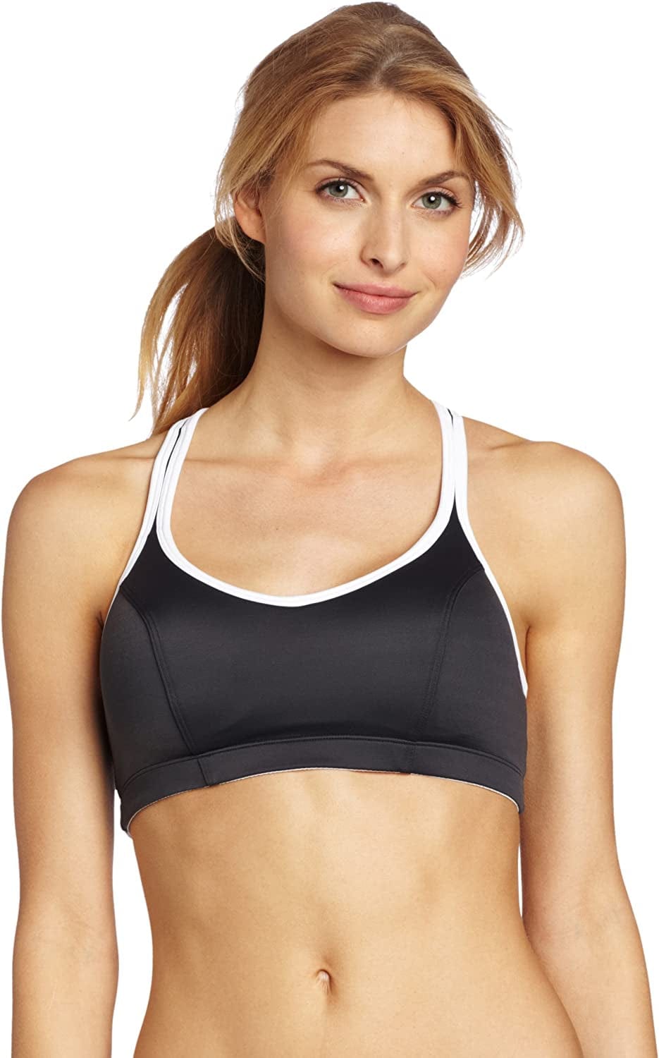 Women'S Shaped T-Back Sport Bra Asphalt/White / 34B