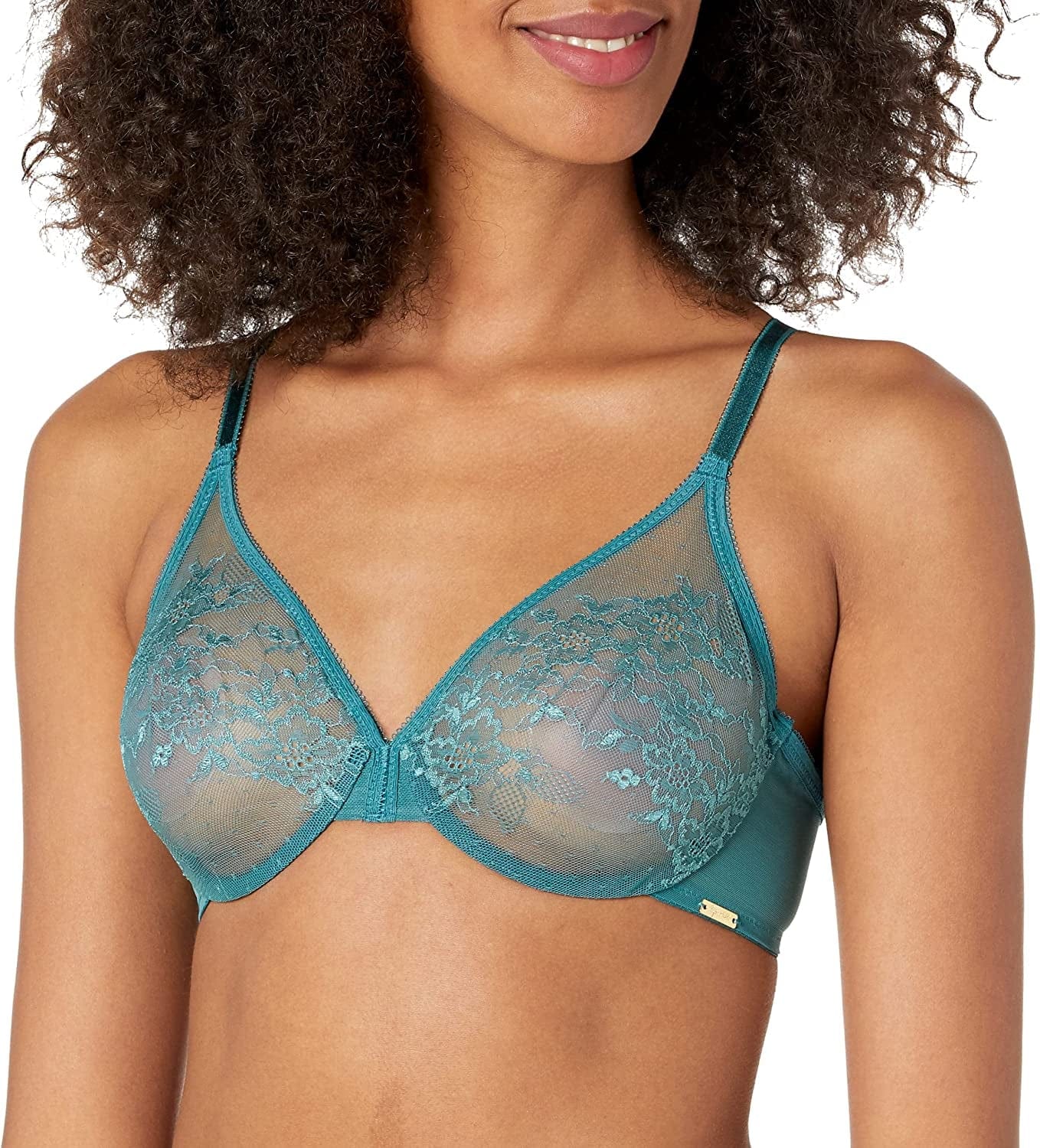 Women'S Sheer Molded Bra Green (Jade) / 38G