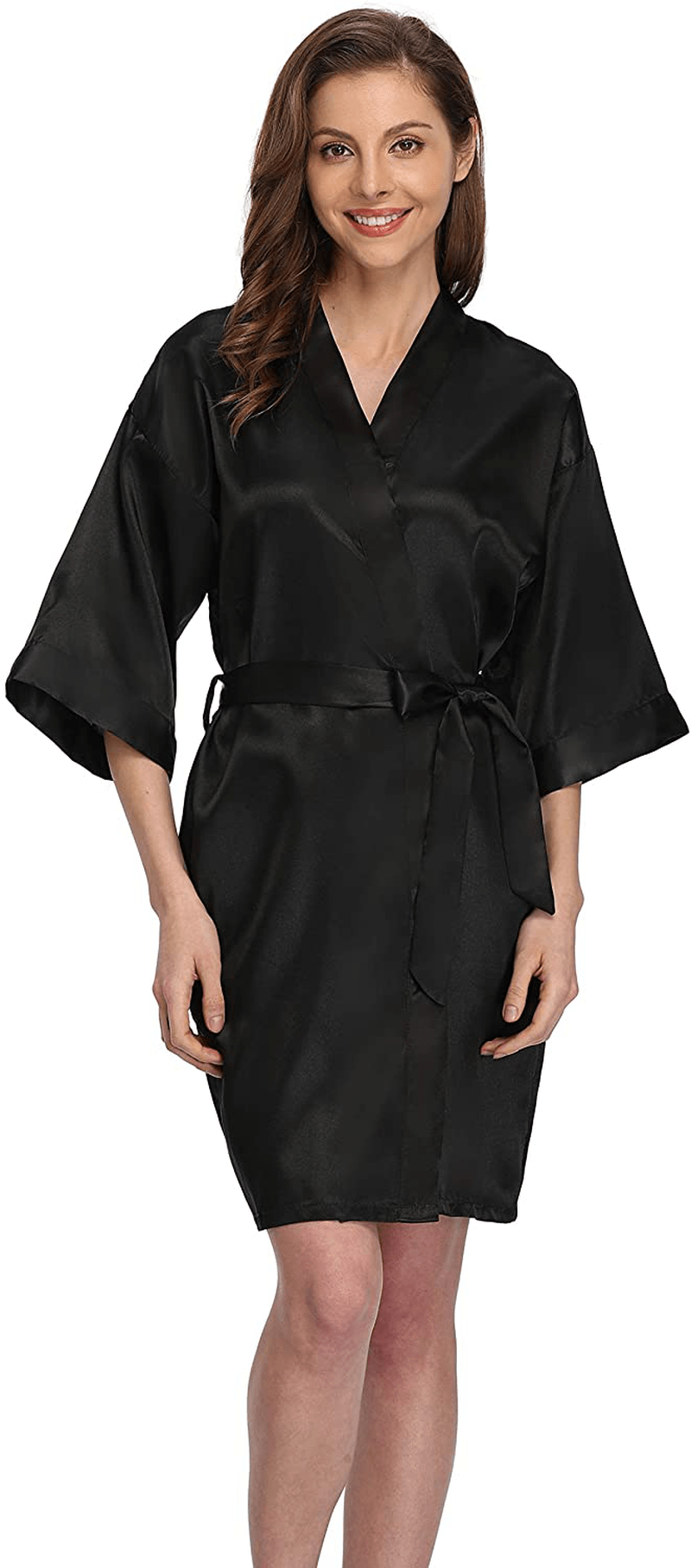 Women'S Short Satin Kimono Robe for Bride and Bridesmaids Party Apparel & Accessories > Clothing > Sleepwear & Loungewear > Robes Kimono Art   