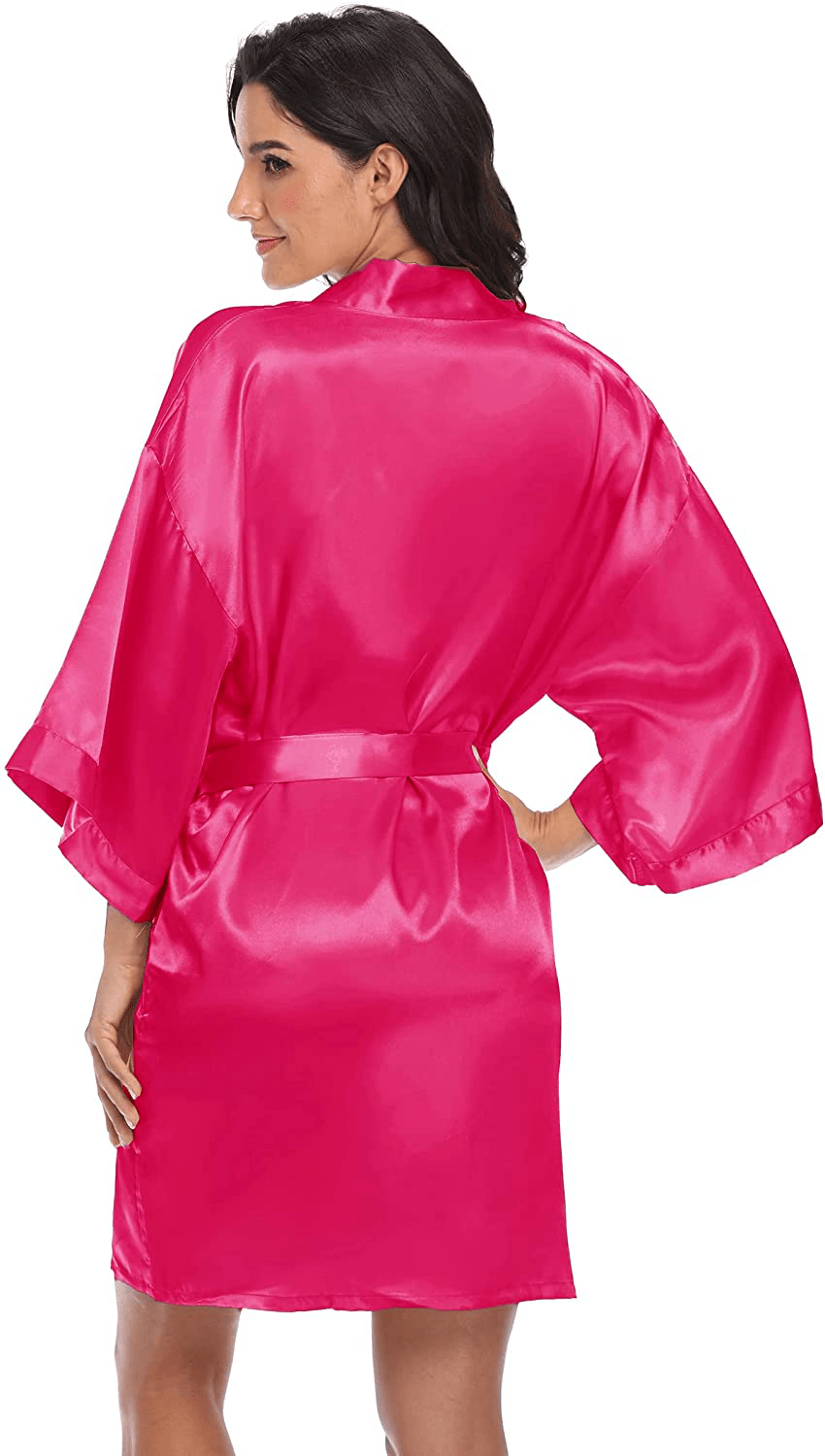 Women'S Short Satin Kimono Robes Silky Bathrobe Bridesmaid Wedding Party Dressing Gown Lightweight Sleepwear Apparel & Accessories > Clothing > Sleepwear & Loungewear > Robes goodmansam   