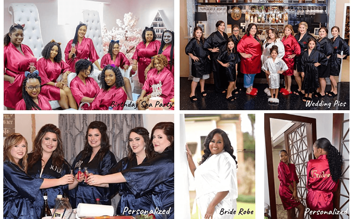 Women'S Short Satin Kimono Robes Silky Bathrobe Bridesmaid Wedding Party Dressing Gown Lightweight Sleepwear Apparel & Accessories > Clothing > Sleepwear & Loungewear > Robes goodmansam   