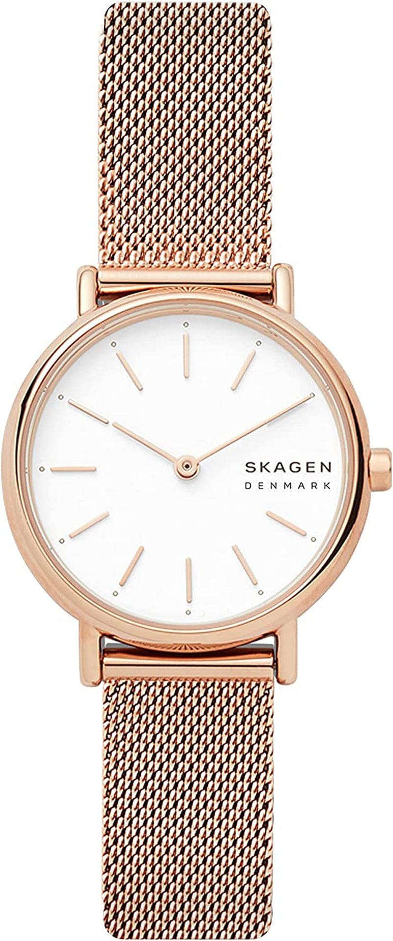 Women'S Signatur Quartz Analog Stainless Steel and Leather Watch, Color: Blue/Rose Gold (Model: SKW2838) Rose Gold / White