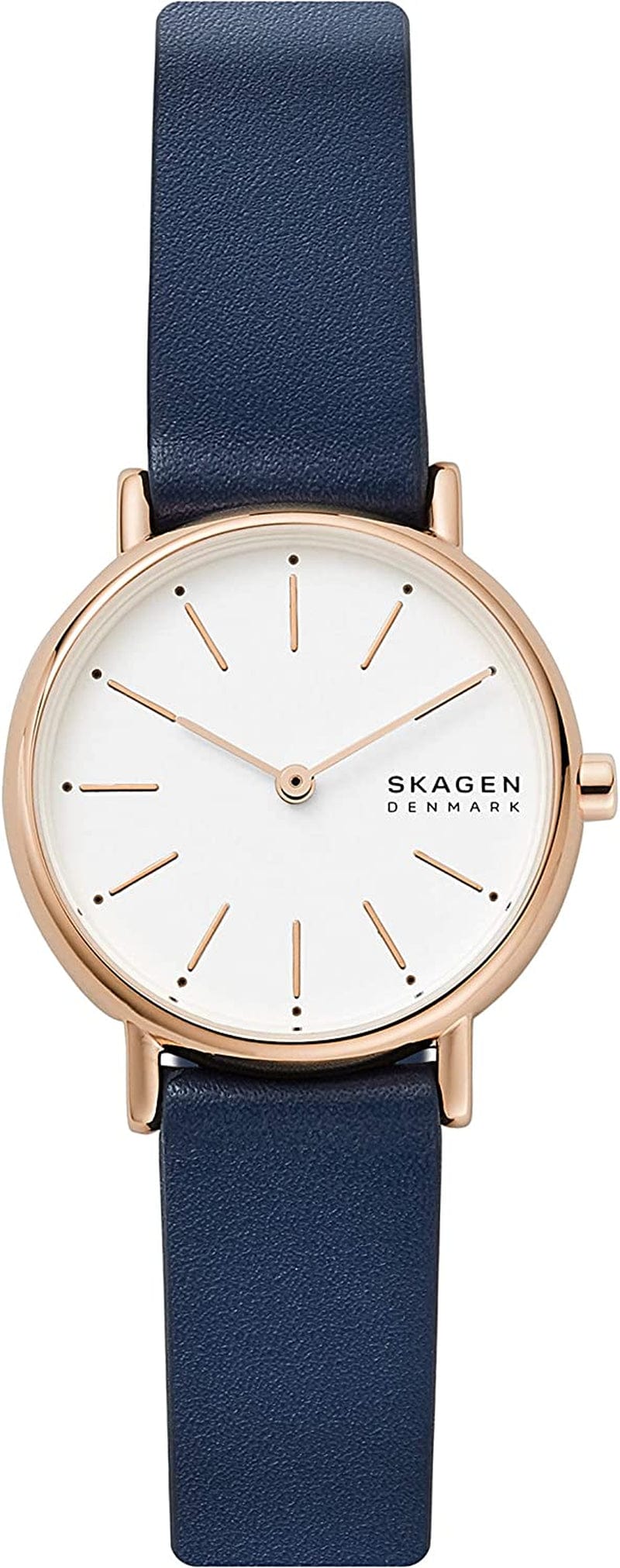 Women'S Signatur Quartz Analog Stainless Steel and Leather Watch, Color: Blue/Rose Gold (Model: SKW2838) Blue/Rose Gold