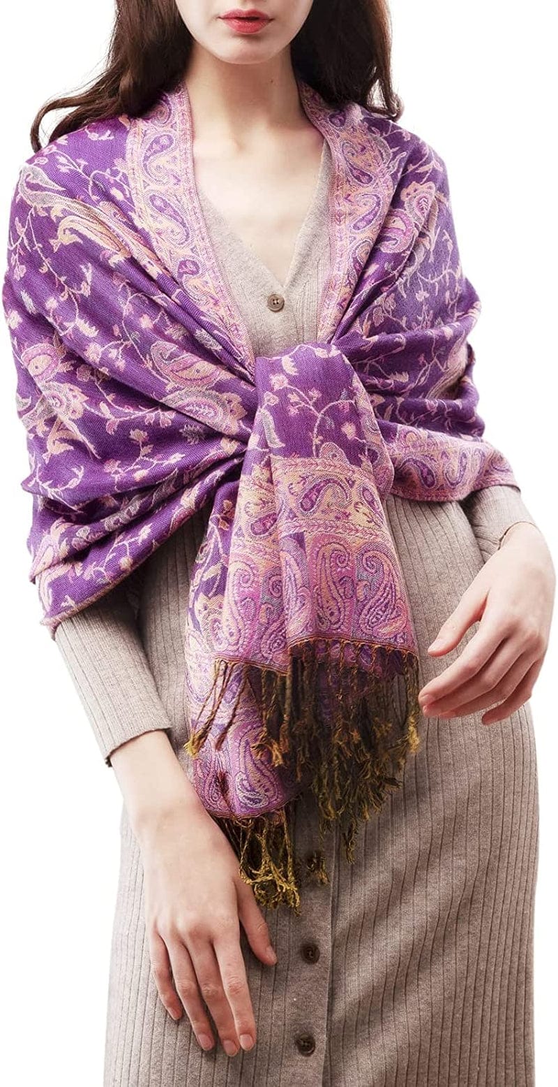 Women'S Silky Scarf Pashmina Shawls and Wraps for Wedding Favors Bride Bridesmaid Gifts Evening Dress Shawl Apparel & Accessories > Clothing Accessories > Scarves & Shawls KYLIE MAX 38-rosered One Size 