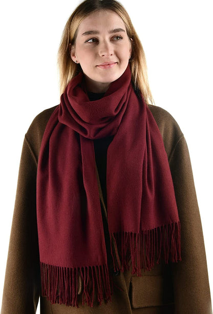 Women'S Silky Scarf Pashmina Shawls and Wraps for Wedding Favors Bride Bridesmaid Gifts Evening Dress Shawl Apparel & Accessories > Clothing Accessories > Scarves & Shawls KYLIE MAX 08-wine Red-thick One Size 