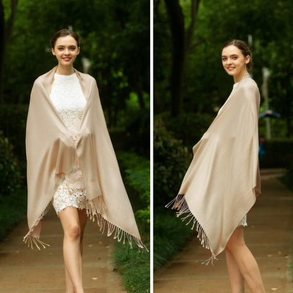 Women'S Silky Scarf Pashmina Shawls and Wraps for Wedding Favors Bride Bridesmaid Gifts Evening Dress Shawl Apparel & Accessories > Clothing Accessories > Scarves & Shawls KYLIE MAX   