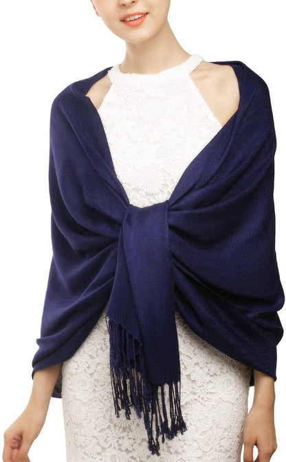 Women'S Silky Scarf Pashmina Shawls and Wraps for Wedding Favors Bride Bridesmaid Gifts Evening Dress Shawl Apparel & Accessories > Clothing Accessories > Scarves & Shawls KYLIE MAX 32-han Purple One Size 