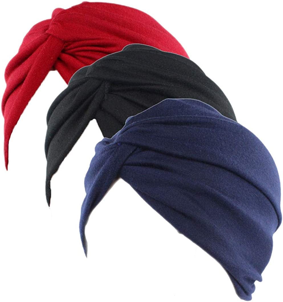 Women'S Sleep Soft Turban Pre Tied Cotton India Chemo Cap Beanie Turban Headwear Apparel & Accessories > Clothing Accessories > Headwear Hcimooy   
