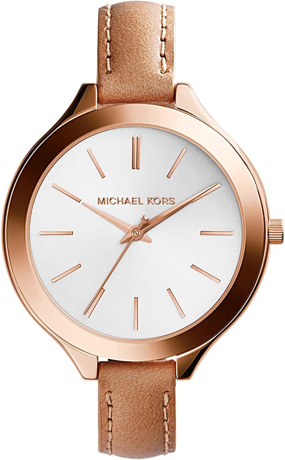 Women'S Slim Runway Three-Hand Stainless Steel Quartz Watch Tan