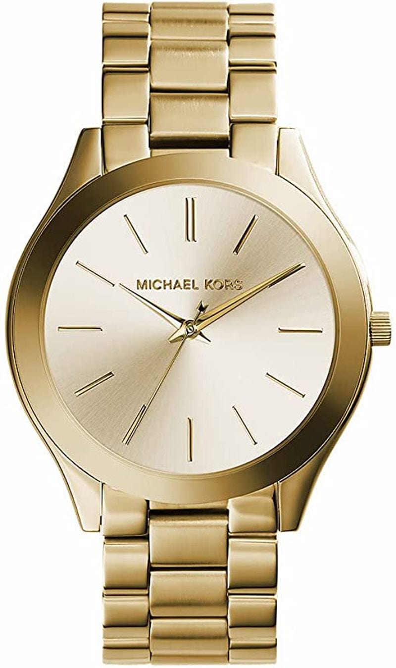 Women'S Slim Runway Three-Hand Stainless Steel Quartz Watch Gold Tone