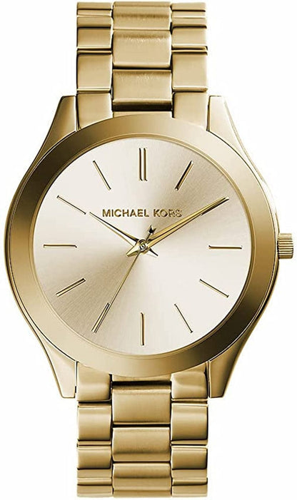Women'S Slim Runway Three-Hand Stainless Steel Quartz Watch Gold Tone