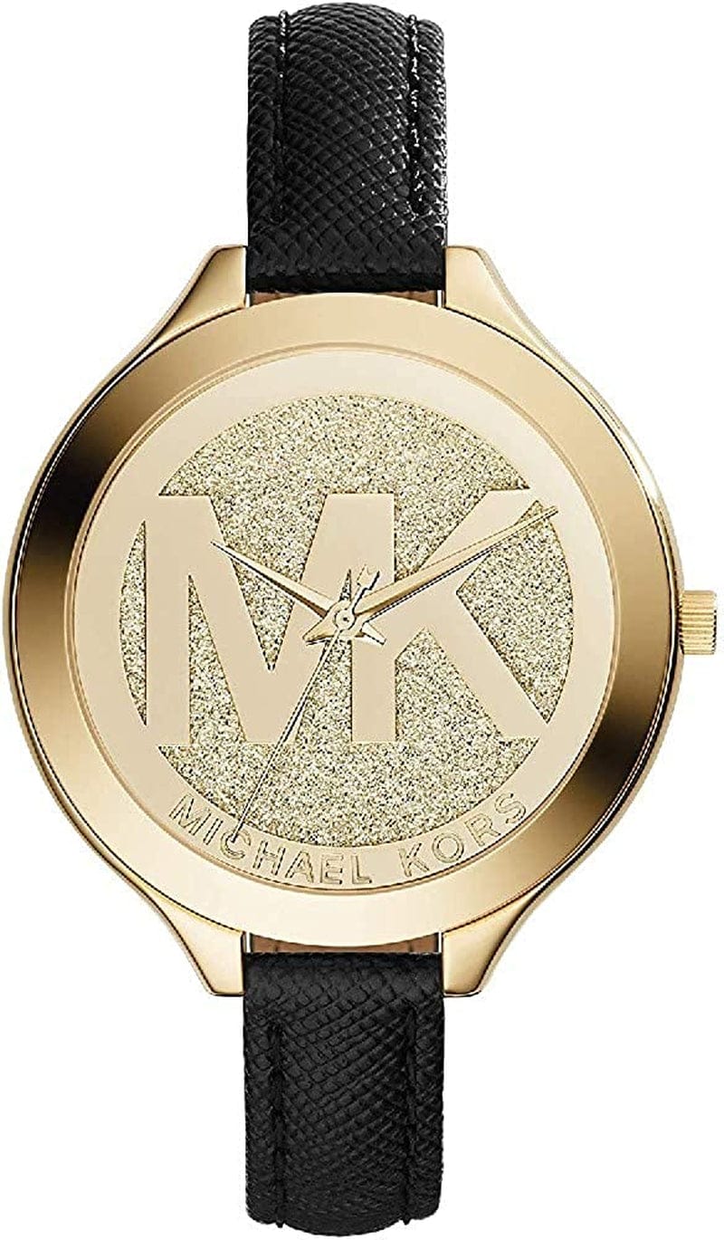 Women'S Slim Runway Three-Hand Stainless Steel Quartz Watch Gold & Black