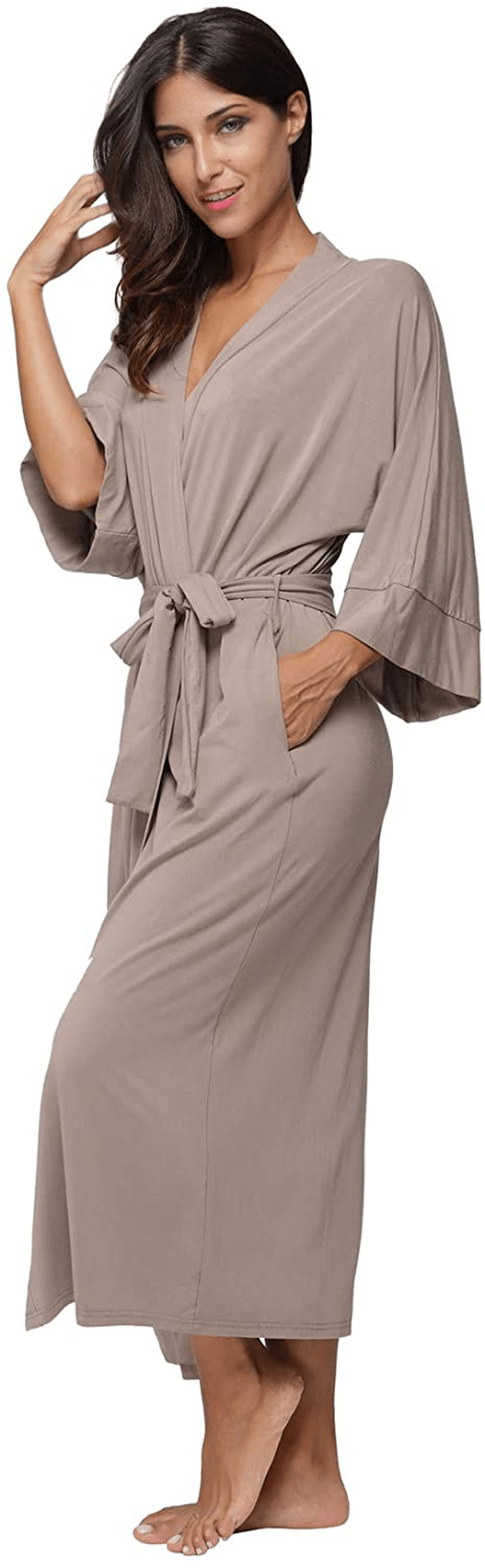 Women'S Soft Robes Long Bath Robes Full Length Kimonos Sleepwear Dressing Gown,Solid Color Apparel & Accessories > Clothing > Sleepwear & Loungewear > Robes MissNina   