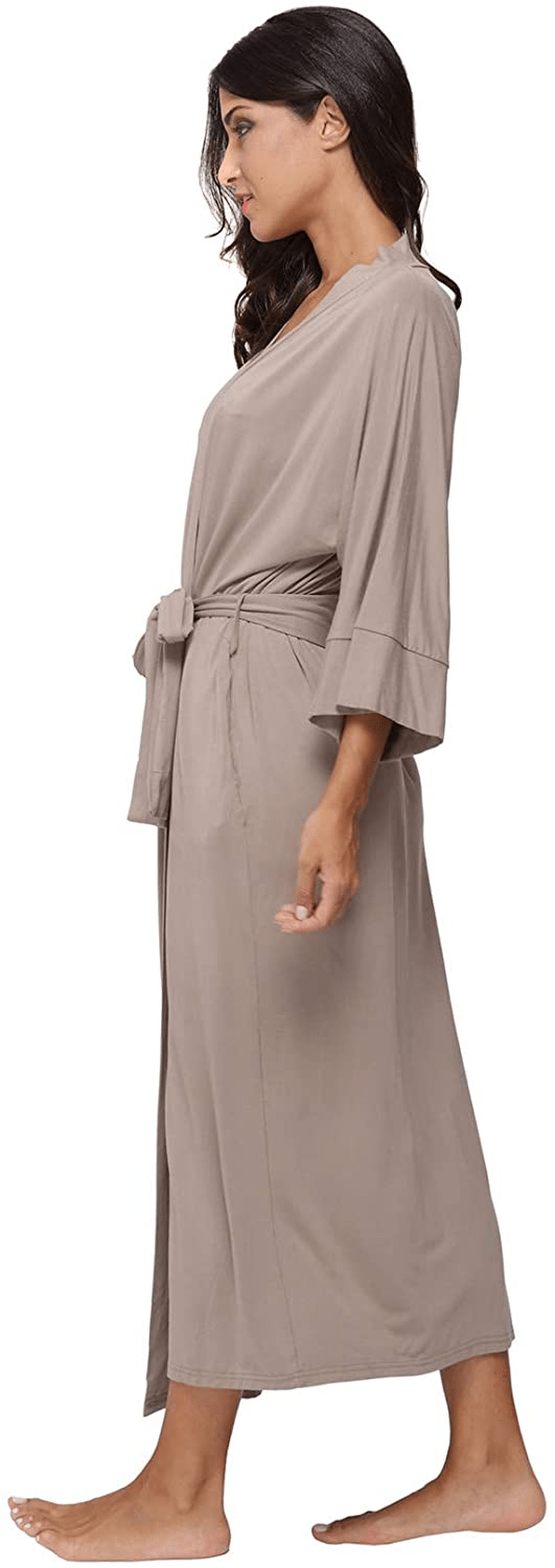 Women'S Soft Robes Long Bath Robes Full Length Kimonos Sleepwear Dressing Gown,Solid Color Apparel & Accessories > Clothing > Sleepwear & Loungewear > Robes MissNina   